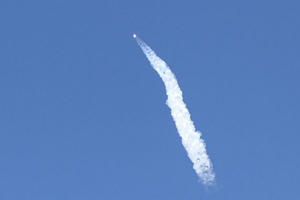 IMG_1714 SpaceX Starbase rocket launch viewed from Laguna Madre boat tour